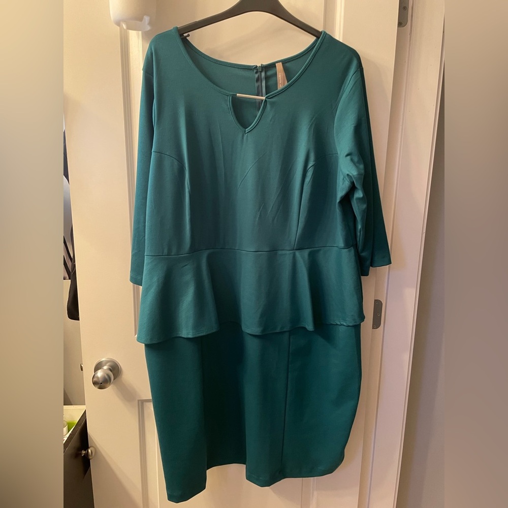 Elegant Green Peplum Dress